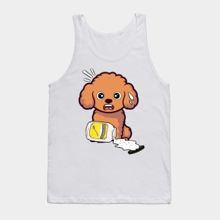 Funny brown Dog spilled mayonnaise Tank Top